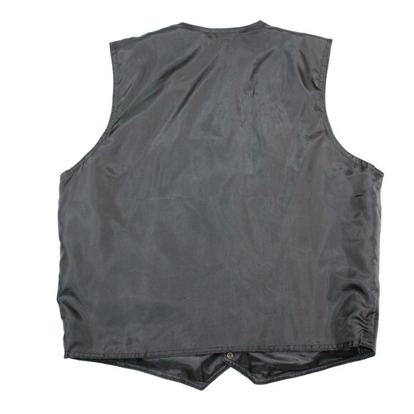 Leather Black Patchwork Motorcycle Vest WW II Embroidered Patch Veteran Military - Picture 2 of 9